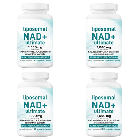 NAD+ Supplement with Glutathione Resveratrol Astaxanthin 10-in-1 Formula 60 Capsules for Men and Women Daily Wellness