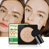 Aloe Air Cushion CC Cream Mushroom Head Puff Moisturizer Concealer Brightening BB Cream Waterproof Face Base Makeup Cosmetics