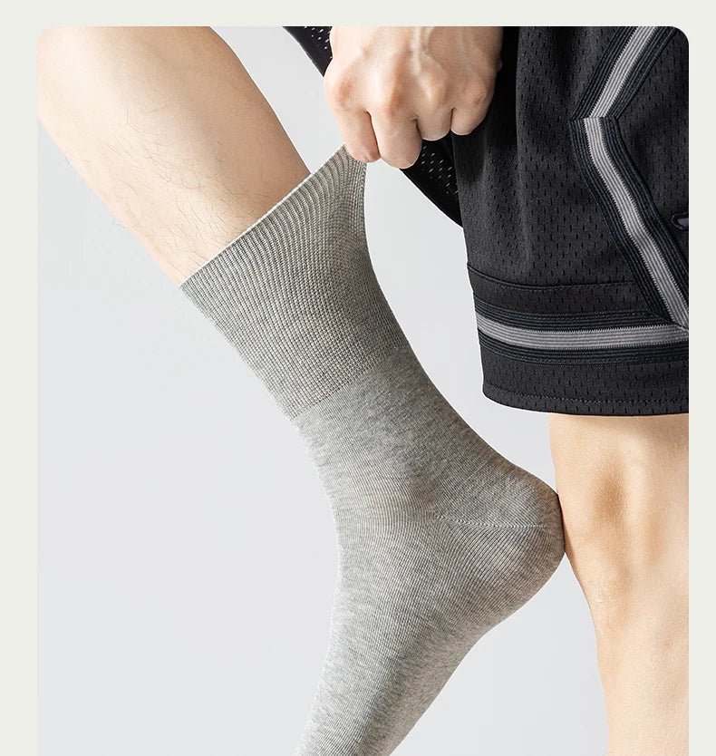 MiiOW Big Size Sock Men Pure Cotton Sock Anti Odor Fat Feet Elastic Widened Loose Sock Compression Sock Elderly Non-Binding Sock
