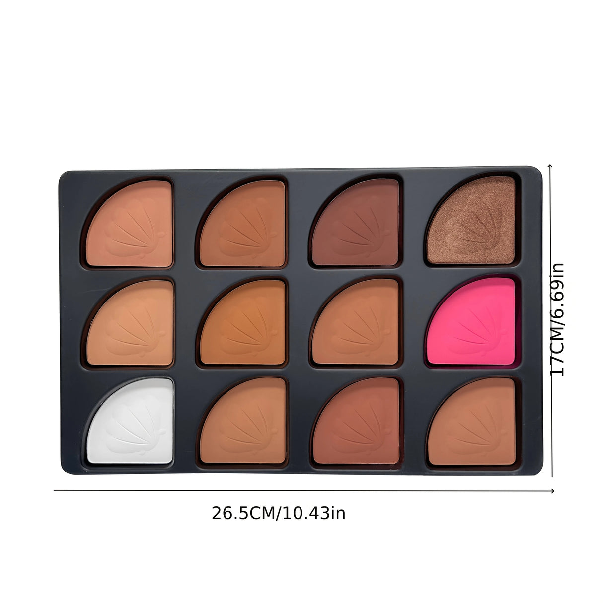 12 Colors Contour Palette，Blush Highlighter Bronzer Powder All in One Makeup Palettes，Blendable Matte Shimmer Illuminator Palett