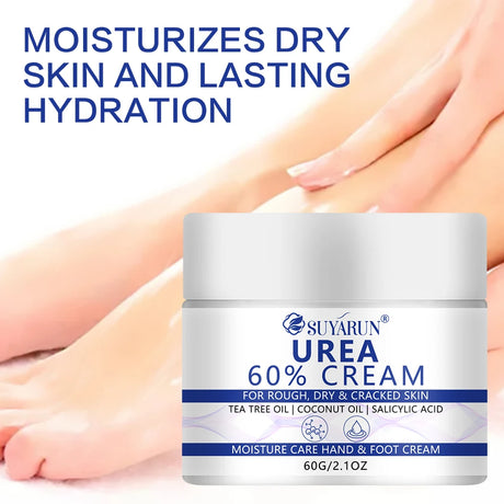 SUYARUN 60% Urea Foot Cream for Cracked Heels & Dry Skin - Intensive Moisturizing Treatment, Callus Remover, Diabetic Foot Care.