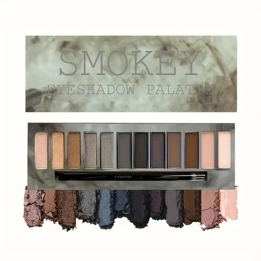 12 Color Matte Eyeshadow Plate Eye Makeup Waterproof Durable Sequins Metal Earth Color Natural Eye Shadow Makeup