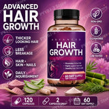 Daily Hair Supplement for Women Contain Biotin Collagen & Zinc Capsules Hair Skin and Nail Nutrition Support 60-Day Supply