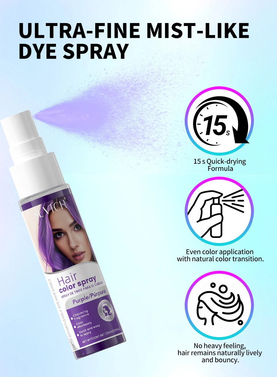 Temporary Hair Color Spray One-Time Hair Dyeing Instant Hair Salon Multi Color Hair Dye Makeup Chalk Washable DIY Party Styling