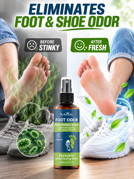 Instant Freshness Spray,FOOT ODOR CONTROL SPRAY, a Natural Plant-Based Formula, Quickly Deodorizes Lasts Long, Refreshing The Feet, Absorb a Large Amount of Sweat, Shoe And Foot Odor, Shoe Odor Remover, Feet Care Products, Sh