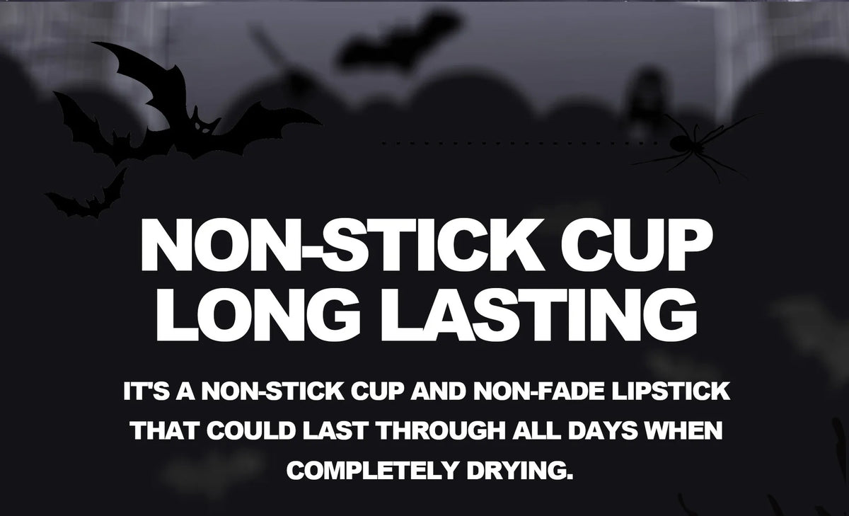 Matte Vampire Black Purple Lipstick Waterproof Long Lasting Lip Gloss Halloween Christmas Moisturizing Pigmented Lip Makeup