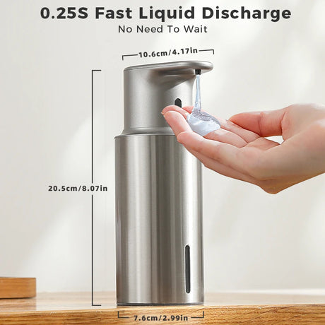 480ml Kitchen Soap Dispenser Automatic Sensor Hand Sanitizer Machine Intelligent Electric Body Wash Soap Dispenser 304 Stainl