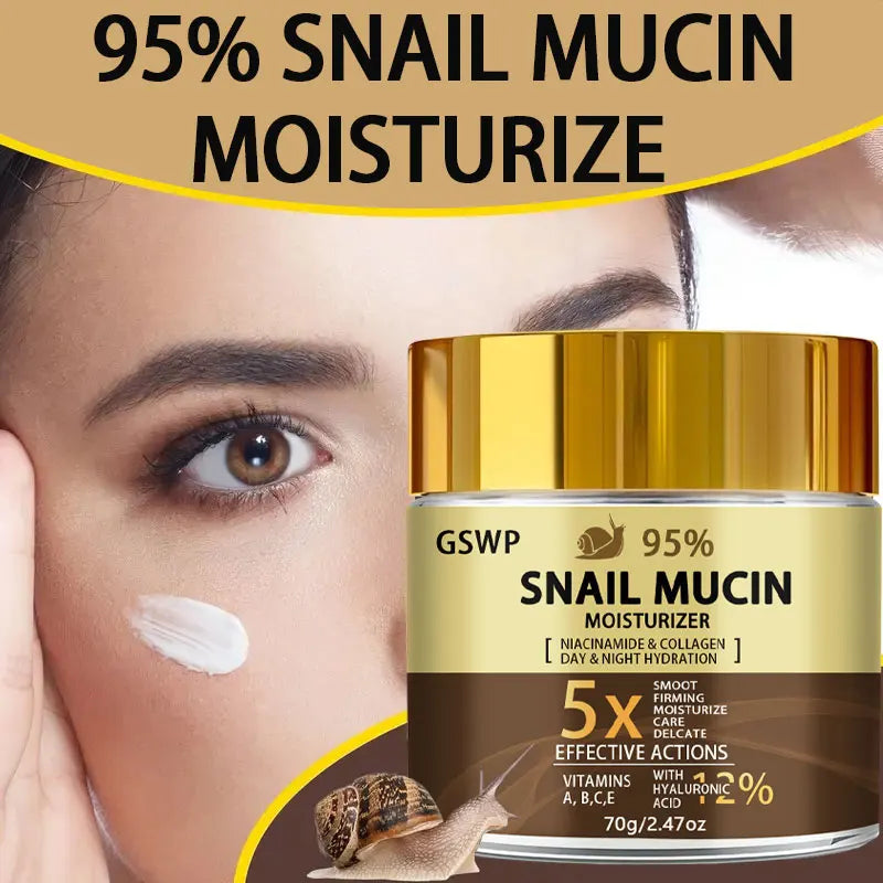 GSWP Snail mucin 95% cream - moisturizes day and night, deeply hydrates, firms and nourishes, creating radiant skin.70/140g