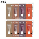 4 Pcs Mini Lip Butter Balm Set Moisturizing Vanilla Beige Brown Sugar Makeup Fast Ship Gift Kit