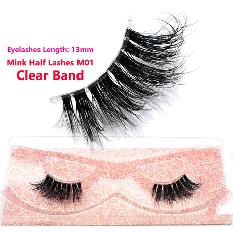 Half Lashes Mink Eyelashes Fluffy Soft False Eyelashes Wispy Cross Mink Eye Lashes Natural Short Mink Eyelash Extension Makeup
