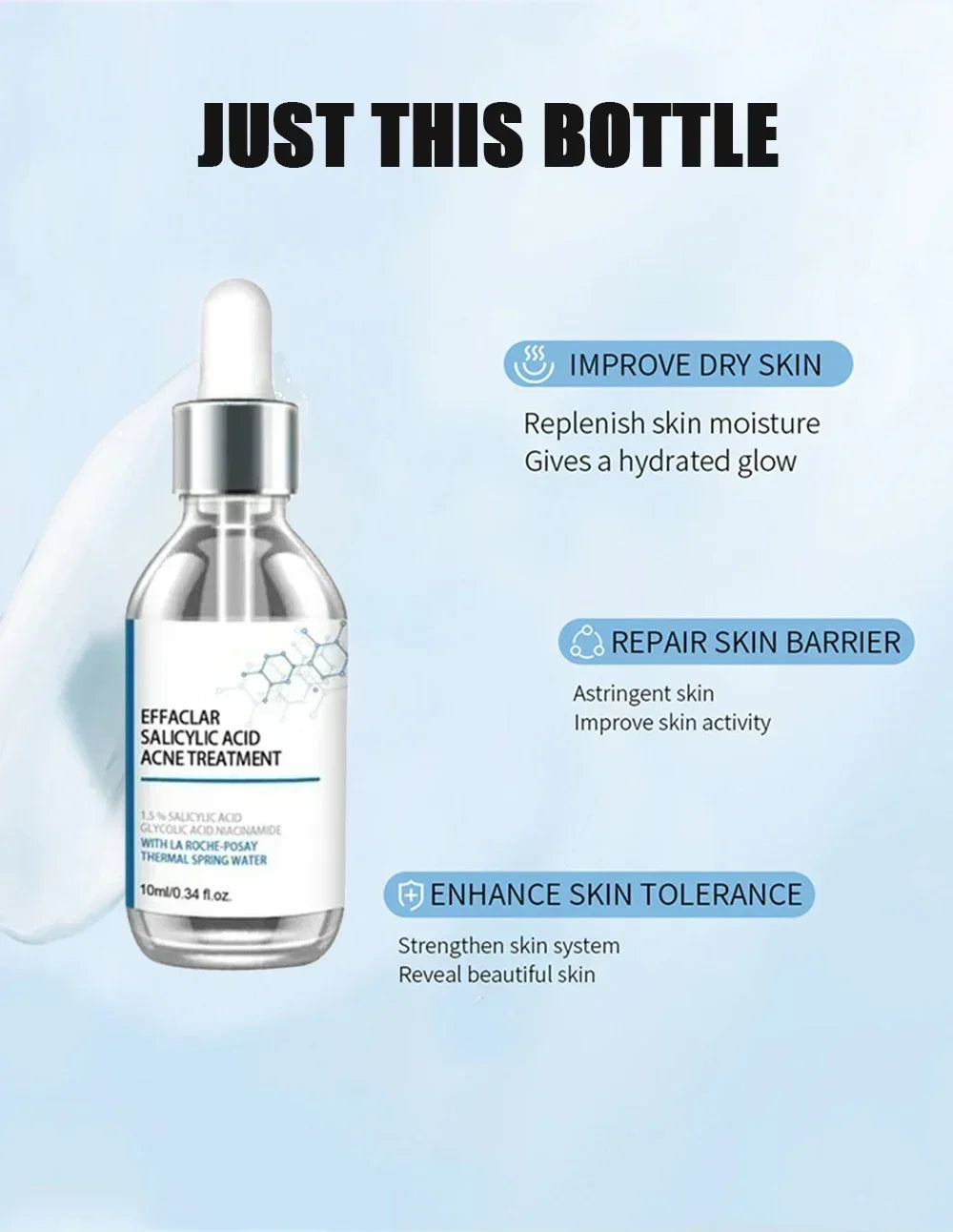 Face Serum Fruit Acid Acne Treatment Oil Control Remove Blackheads Shrink Pores Skin Texture Improve Care