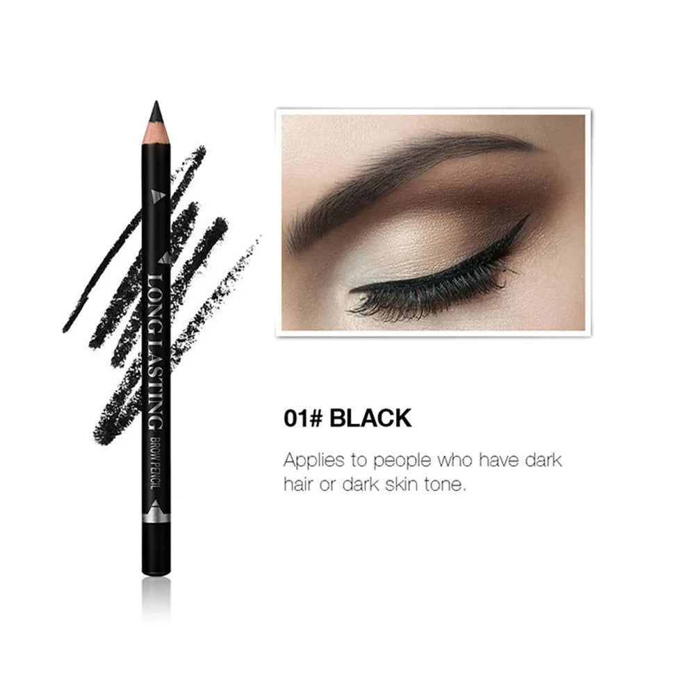 2pcs MENOW 3 Colors Long Lasting Waterproof Eyebrow Pencils Double Use Wooden Pole Eyeliner Permanent Makeup Tattoo Accessories