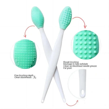 4PCS Random Silicone Face Cleansing Brush Nose Blackhead Remover Exfoliating Tool With Replacement Head