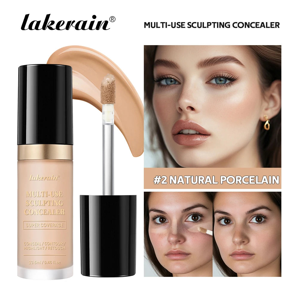 Lakerain 5-Color Waterproof Concealer Matte High Coverage Oil-Control Foundation For Acne Scars And Dark Circles Cosmetics