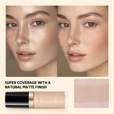 Lakerain 5-Color Waterproof Concealer Matte High Coverage Oil-Control Foundation For Acne Scars And Dark Circles Cosmetics