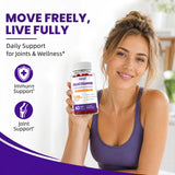 Vanayt Glucosamine Chondroitin Gummies with MSM & Elderberry 1500mg Daily Joint Wellness Support Supplement 60 Chewable Gummies
