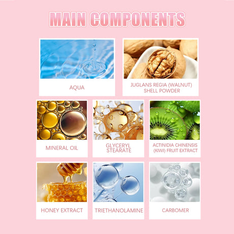 Honey Peach Body Scrub Cream Deeply Cleansing Exfoliating Scrub for Smooth & Glowing Skin Dead Skin Removal Moisturizing