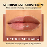 QIBEST Honey Lipstick Nourishing Lip Balm Moisturizing Tinted Lip Plumping Balm Smooth Enhancing Natural Color Lip Care Makeup