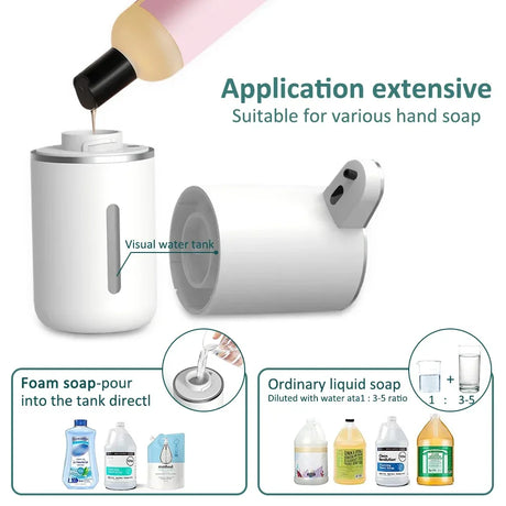 380ML Automatic Foam Soap P11 Dispenser Bathroom Smart Washing Hand Machine With USB Charging White ABS Material