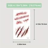 5/10pcs Halloween Scar Temporary Tattoo Stickers Red Blood Clot Face Tattoo Waterproof Cosplay Gifts For Men Women Party Decor