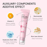 LAIKOU Sakura Roller Eye Serum 15ml Moisturizing Eye Care Reduce Dark Circles Puffiness Fine Lines Anti Aging Brightening Eye