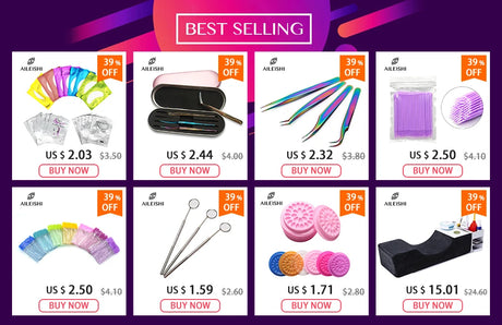 False Eyelash Extension Kit Set for Beginner Lash Brush Tweezers Glue Ring Eye Pad Eyelash Extension Supplies Lash Accessories