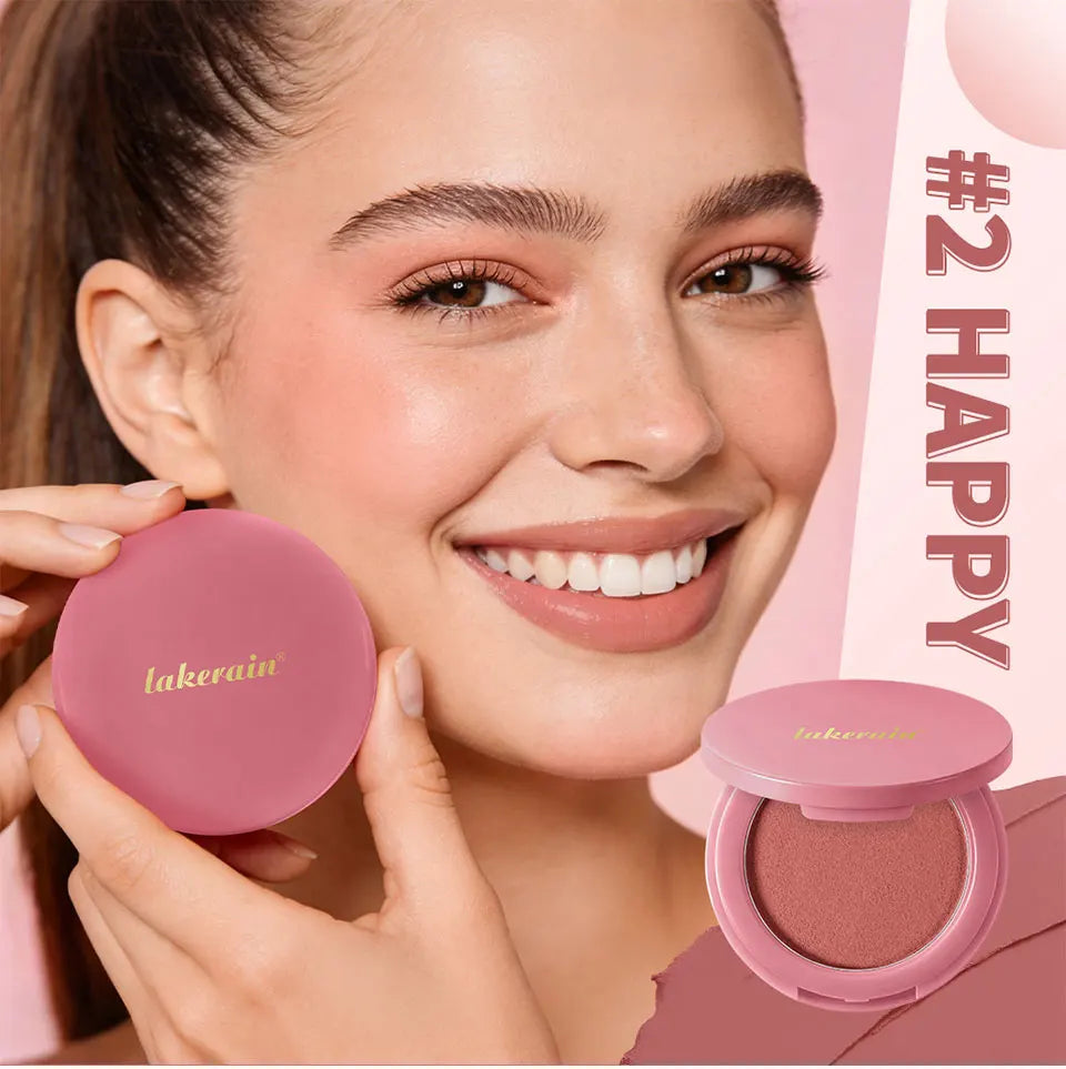 Lakerain Soft Poke Matte Blush Fresh Silky-smooth Skin Finish Long Lasting Luminosity Moisturizing Natural Matte Bouncy Blusher