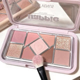 Mint diffuse pink blue small pink frame nine-color eyeshadow palette low saturation clear mint green pearl matte gentle pure des