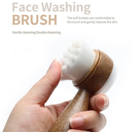New Coconut Shred Handle Facial Brush Double Sided Facial Cleanser Blackhead Removing Pore Cleaner Exfoliating Facial Brush