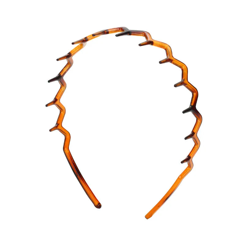 2pcs/set Black amber wave long teeth headband Anti-fall resin plastic with teeth non-slip headband for men and women face wash h