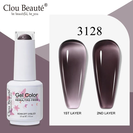 Clou Beaute Translucent Jelly Nude Pink Nail Gel Polish 15ml Vernis Semi Permanent Gel Colorful Varnish Nail Art Manicure Gel