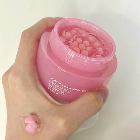 Niacinamide Collagen PDRN Face Cream - Korean Pink Capsule Moisturizer, Non Greasy & Brightening for Uneven Skin Tone