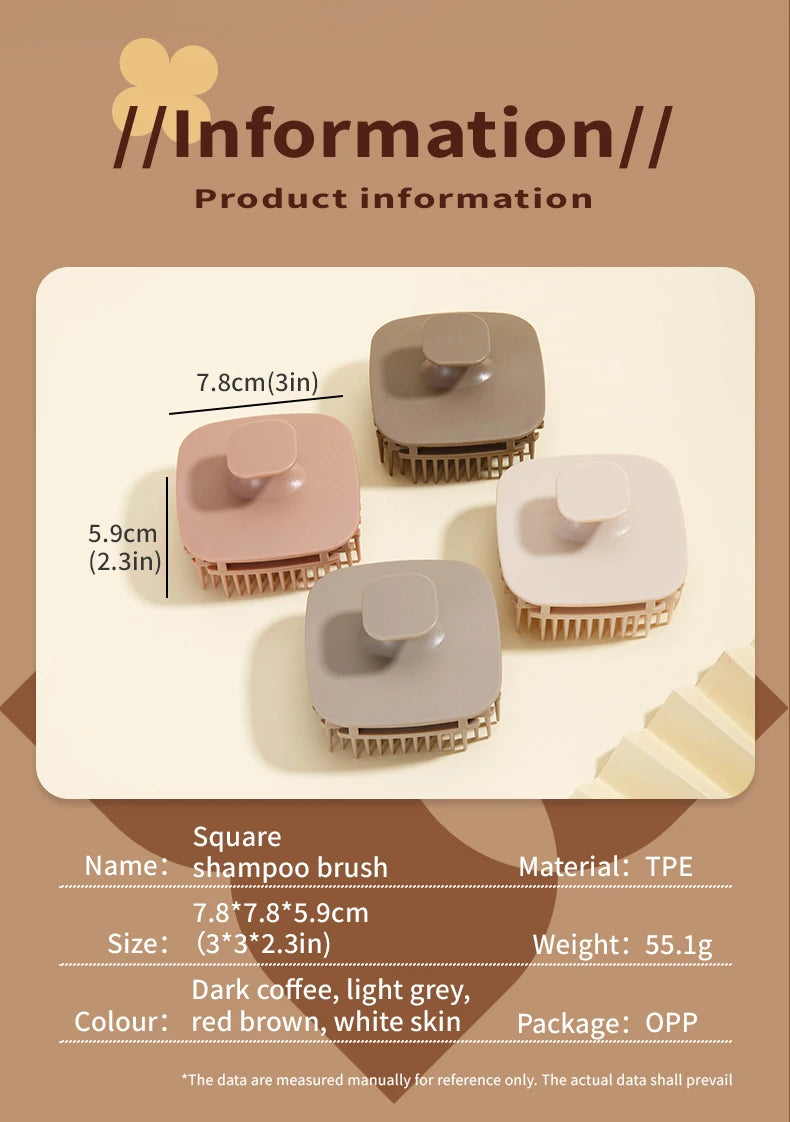 1pcs Silicone Shampoo Brush Head Scalp Massage Comb Hair Washing Comb Body Massage Shower Brush Salon Hairdressing Tool