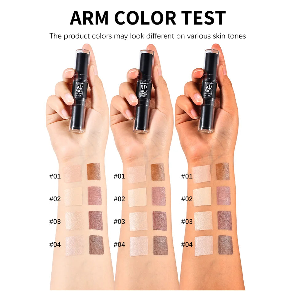 Dual Head Contour Highlighter Stick Sculpt V Face Nose Shadow Concealer Waterproof Long Lasting Smooth Blending Facial Makeup Cosmetics