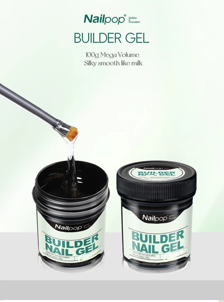 Nailpop Milky Smooth Builder Gel 30/100g for Nail Extension Long Lasting Quick Building UV Gel Soak Off Nail Art Design DIY
