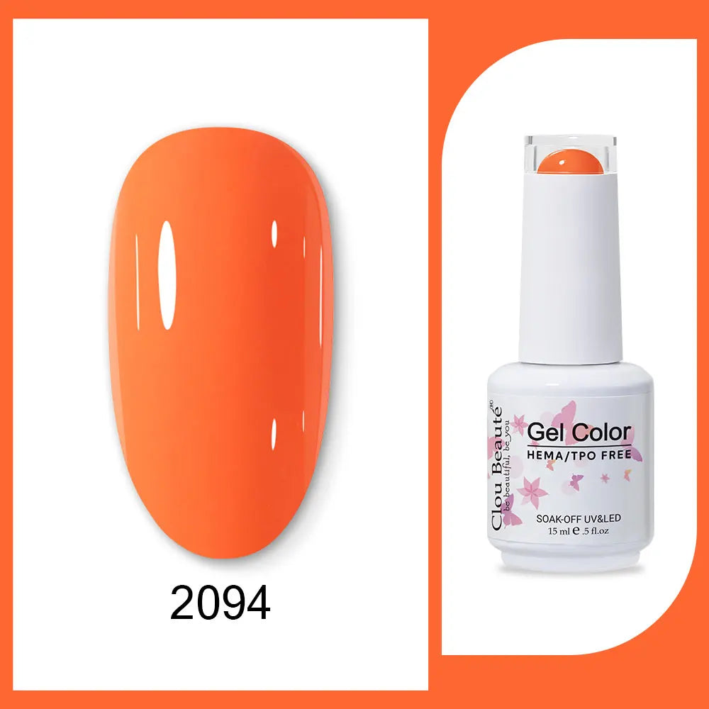 Clou Beaute Gel Color Hema TPO Free 15ml Gel Nail Varnish Soak Off UV Gel Polish Nail Art Manicure Lacquer Nail Art Jelly Gel