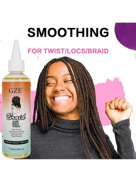 GZE Braid Oil for Natural Hair, Soothing Moisturizing Scalp with Coconut Oil, Promotes Healthier Edges & Shine for Braids, Locs
