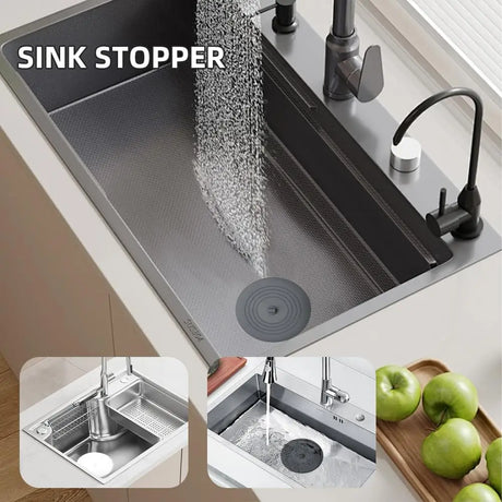 3PCS Bathtub Drain Stopper Cover,6 inch Silicone Bath Tub Plug Essentials Flat Suction for Kitchen Bathroom Laundry Accessories