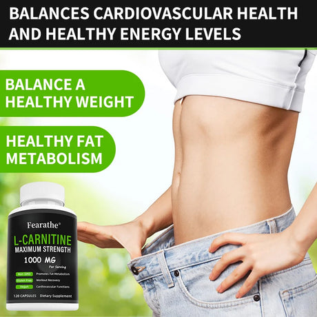 L-Carnitine Capsules, Sports Nutrition Supplement, Support Metabolism, Mental Focus, Body Condition & Muscle Wellness
