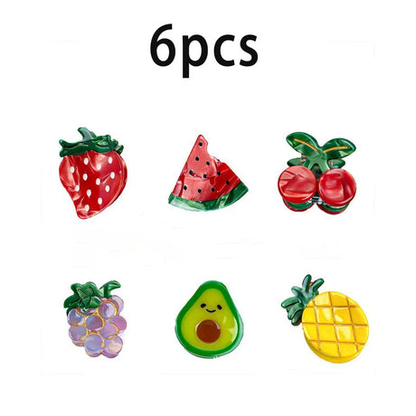 1/3/6pcs Strawberry Cherry Fashionable Ins Hair Accessories Fruit Hair Clips Acetic Acid Hair Clips