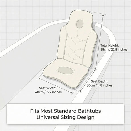 Bath Pillow Comfortable Cushion Spa Bathing Pad Bathtub Cushion Non-Slip Waterproof Neck & Back Relax Bathroom Supply
