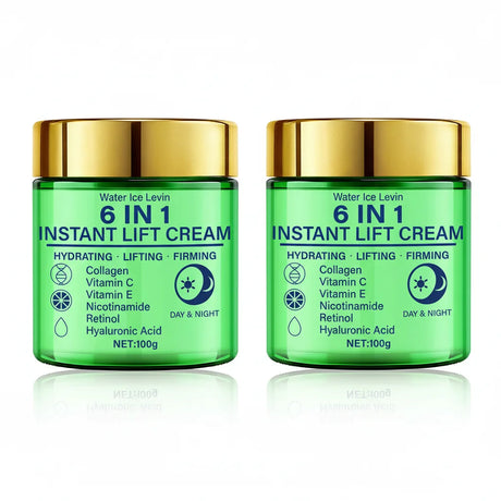 6 in 1 Instant Lift Cream Collagen Vitamin C Retinol Blend. Hydrates Lifts Firms Skin. Day Night Use. Visible Tightening. 100g.