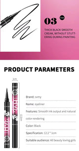 12-pack of best-selling black liquid eyeliners, long-lasting and waterproof, exquisite cosmetics.