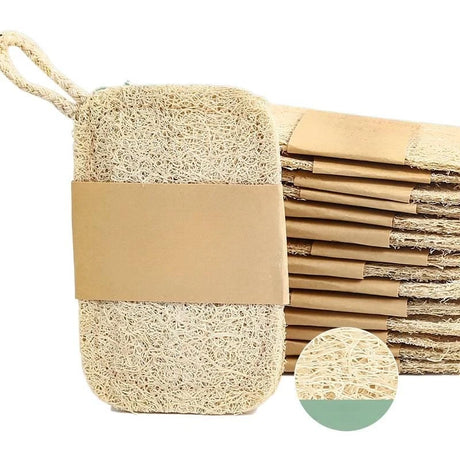 6pcs Natural Loofah Exfoliating Sponges - Gentle Body Scrubber for Shower & Bath, Bamboo Fiber Cleaning Pads