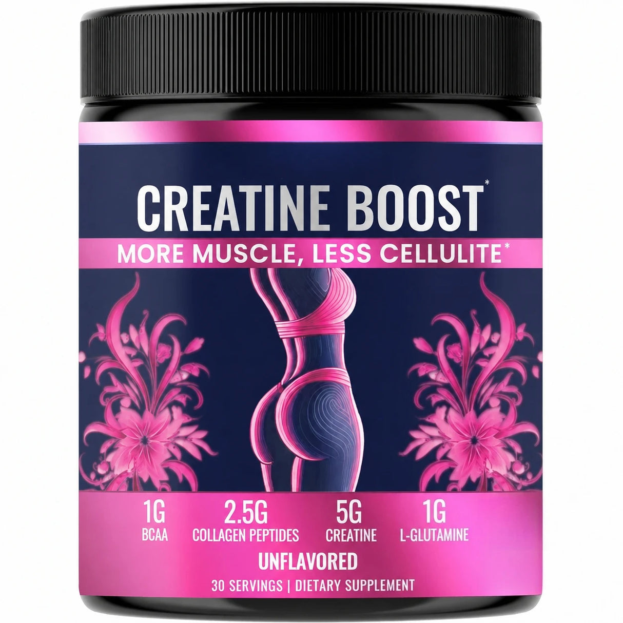Creatine Powder for Women Booty Builder with Collagen Peptides BCAA L-Glutamine Unflavored Post-Workout Recovery Elasticity