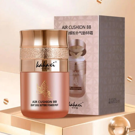 Butterfly Cushion BB Cream,Moisturizing Concealer Makeup Base BB Liquid Foundation,Butterfly Air Cushion Powder Puff CC Cream