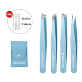 Eyebrow Tweezer Colorful Hair Beauty Fine Hairs Puller Stainless Steel Slanted Eye Brow Clips Removal Makeup Tools