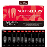 550pcs Soft Gel Nail Tips Medium Short Almond Coffin Full Cover Matte Extension Tool Acrylic Press on Nail French Manicure Decor