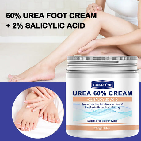 YOUNGCOME 60% urea Cream+2%salicylic Acid Moisturizing Foot Care Cream Can Moisturize Your FOOT Improving Dryness and Roughness