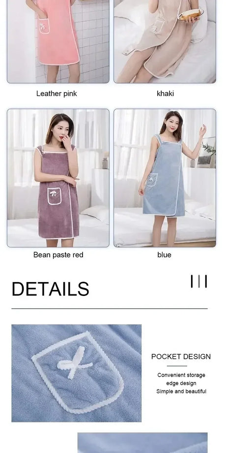 Women's Bath Towel Wearable 140x85cm - Quick Dry Spa&Beach Wrap with Anti-Slip Design for Shower Gym Yoga Fast-drying Convenient